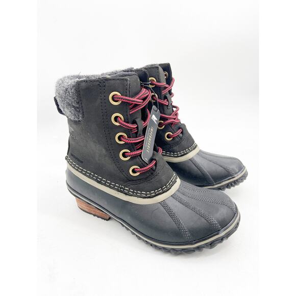 Sorel Women's Slimpack II Lace Black Waterproof Duck Boots Size 5 NWT - Picture 2 of 7
